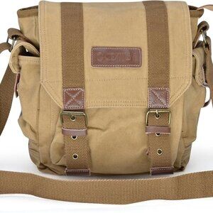 Canvas Messenger Bag - Small Vintage Shoulder Purse Crossbody Satchel